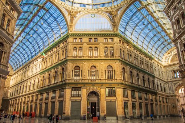 Naples, Italy - a public shopping gallery built in 1887 and named after King Umberto, Galleria Umberto I is part of the Unesco World Heritage Old Town Naples. Here in particular the interiors